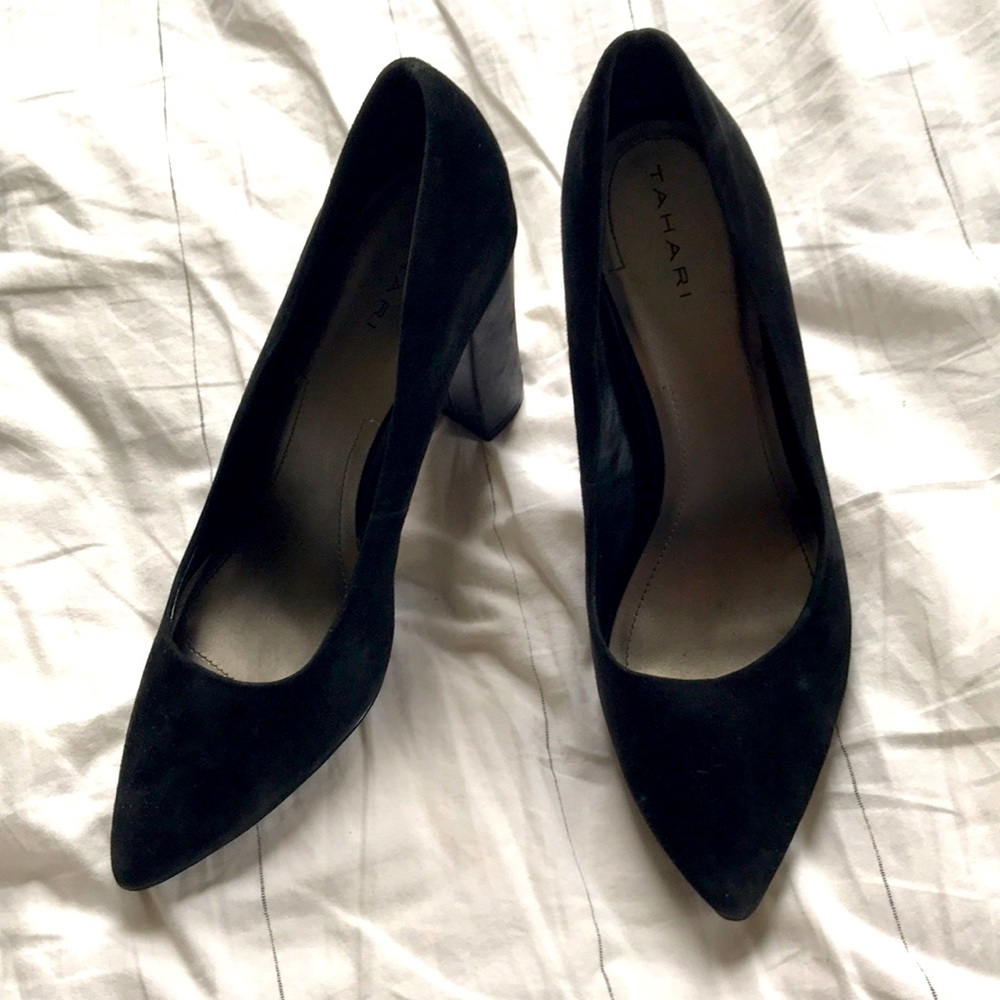 Suede/leather heels